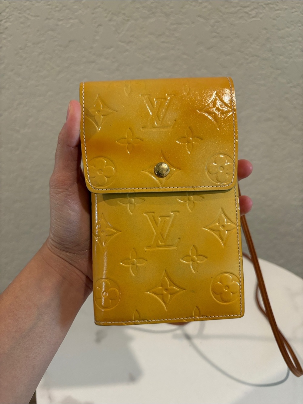 Louis Vuitton Yellow Monogram Vernis Mini Crossbody Bag